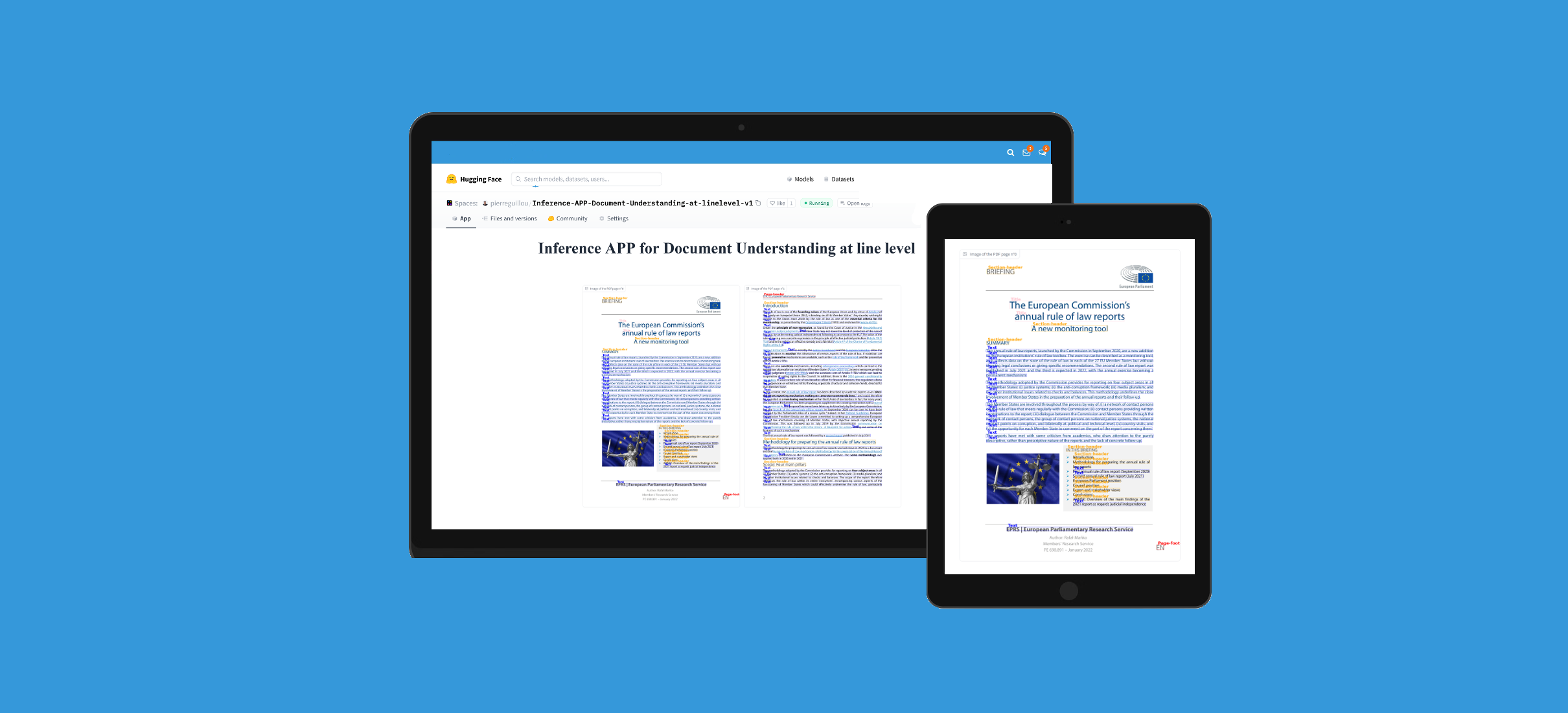 Inference APP for Document Understanding at line level (v1)